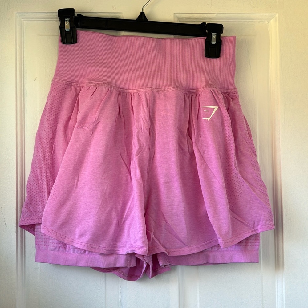 Gymshark Flowy Shorts With Built In Compression S… - image 1